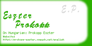 eszter prokopp business card